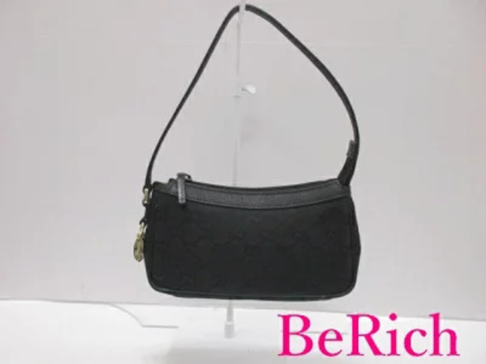 Gucci accessory Pouch Clutch GG canvas leather black Handbag bag